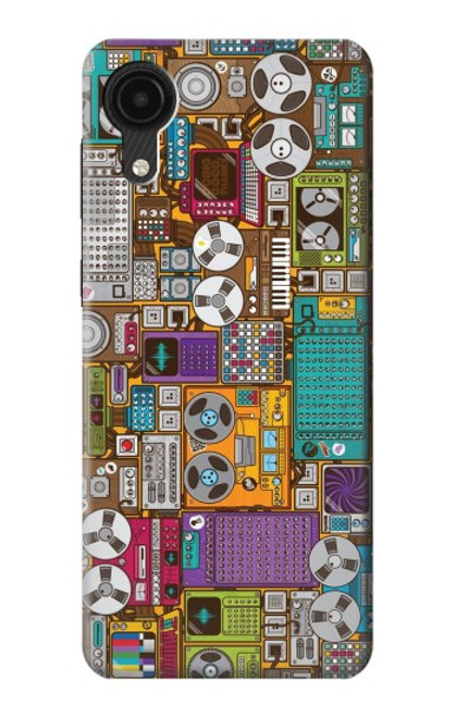 S3879 レトロな音楽の落書き Retro Music Doodle Samsung Galaxy A03 Core バックケース、フリップケース・カバー