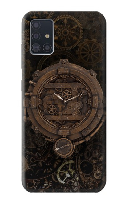 S3902 スチーム パンクなクロック ギア Steampunk Clock Gear Samsung Galaxy A51 バックケース、フリップケース・カバー
