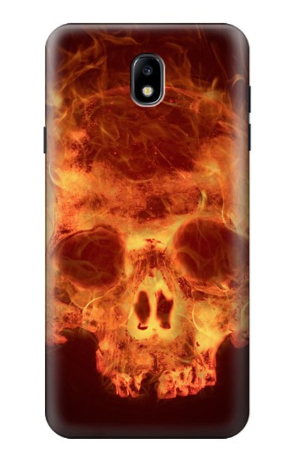 S3881 ファイアスカル Fire Skull Samsung Galaxy J7 (2018), J7 Aero, J7 Top, J7 Aura, J7 Crown, J7 Refine, J7 Eon, J7 V 2nd Gen, J7 Star バックケース、フリップケース・カバー