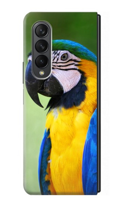 S3888 コンゴウインコの顔の鳥 Macaw Face Bird Samsung Galaxy Z Fold 3 5G バックケース、フリップケース・カバー