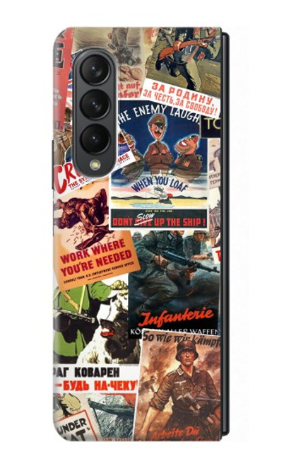 S3905 ビンテージ アーミー ポスター Vintage Army Poster Samsung Galaxy Z Fold 3 5G バックケース、フリップケース・カバー