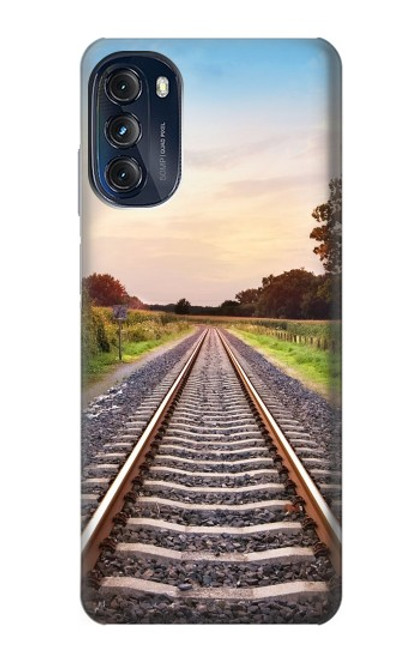 S3866 鉄道直線線路 Railway Straight Train Track Motorola Moto G (2022) バックケース、フリップケース・カバー