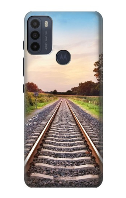 S3866 鉄道直線線路 Railway Straight Train Track Motorola Moto G50 バックケース、フリップケース・カバー