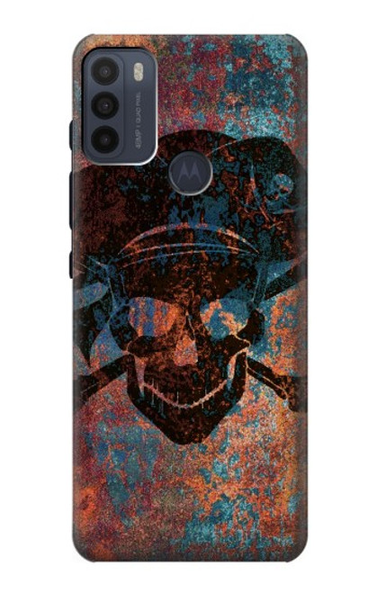 S3895 海賊スカルメタル Pirate Skull Metal Motorola Moto G50 バックケース、フリップケース・カバー