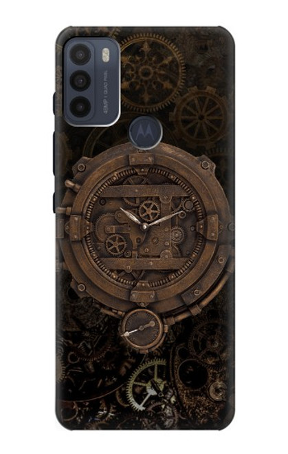 S3902 スチーム パンクなクロック ギア Steampunk Clock Gear Motorola Moto G50 バックケース、フリップケース・カバー