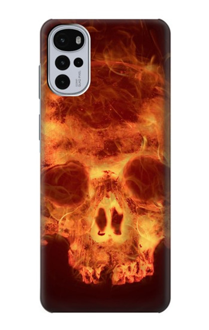 S3881 ファイアスカル Fire Skull Motorola Moto G22 バックケース、フリップケース・カバー