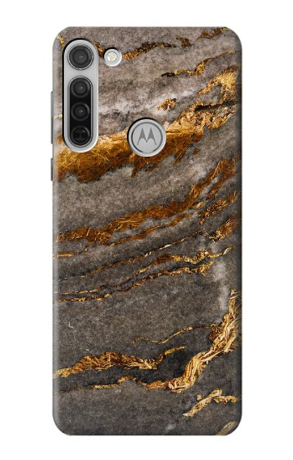 S3886 灰色の大理石の岩 Gray Marble Rock Motorola Moto G8 バックケース、フリップケース・カバー