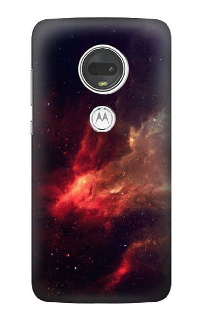 S3897 赤い星雲の宇宙 Red Nebula Space Motorola Moto G7, Moto G7 Plus バックケース、フリップケース・カバー