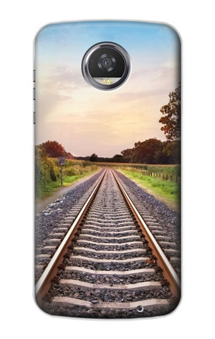 S3866 鉄道直線線路 Railway Straight Train Track Motorola Moto Z2 Play, Z2 Force バックケース、フリップケース・カバー