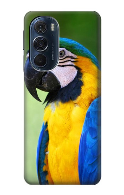 S3888 コンゴウインコの顔の鳥 Macaw Face Bird Motorola Edge X30 バックケース、フリップケース・カバー