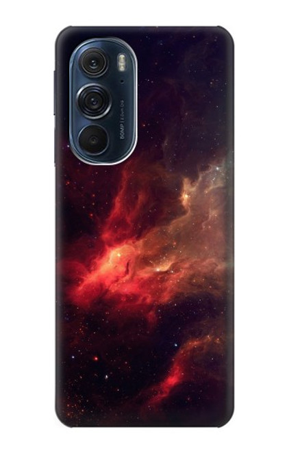 S3897 赤い星雲の宇宙 Red Nebula Space Motorola Edge X30 バックケース、フリップケース・カバー