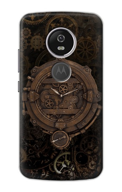 S3902 スチーム パンクなクロック ギア Steampunk Clock Gear Motorola Moto E5 Plus バックケース、フリップケース・カバー