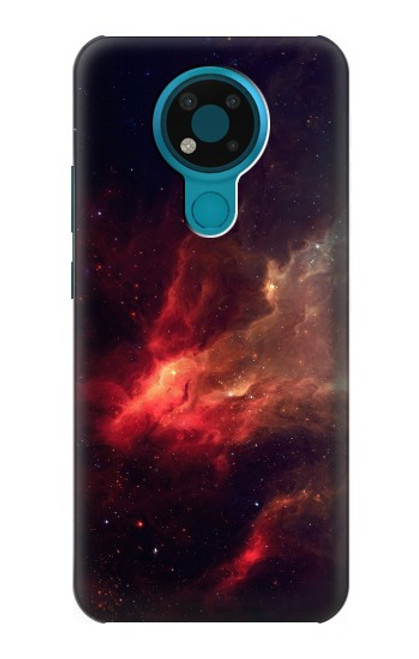 S3897 赤い星雲の宇宙 Red Nebula Space Nokia 3.4 バックケース、フリップケース・カバー