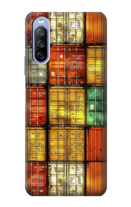 S3861 カラフルなコンテナ ブロック Colorful Container Block Sony Xperia 10 III Lite バックケース、フリップケース・カバー