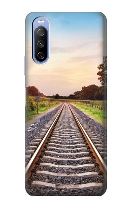 S3866 鉄道直線線路 Railway Straight Train Track Sony Xperia 10 III Lite バックケース、フリップケース・カバー