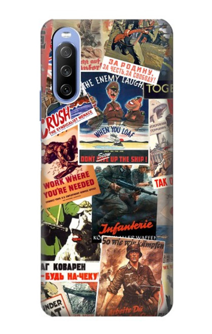 S3905 ビンテージ アーミー ポスター Vintage Army Poster Sony Xperia 10 III Lite バックケース、フリップケース・カバー