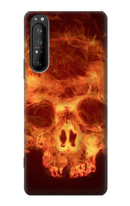 S3881 ファイアスカル Fire Skull Sony Xperia 1 II バックケース、フリップケース・カバー