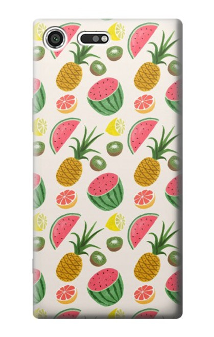 S3883 フルーツ柄 Fruit Pattern Sony Xperia XZ Premium バックケース、フリップケース・カバー