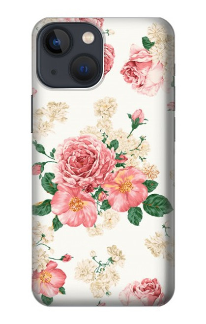 S1859 ローズ柄 Rose Pattern iPhone 14 バックケース、フリップケース・カバー