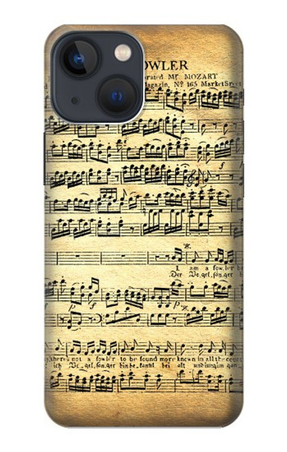 S2667 ファウラーモーツァルト音楽シート The Fowler Mozart Music Sheet iPhone 14 バックケース、フリップケース・カバー