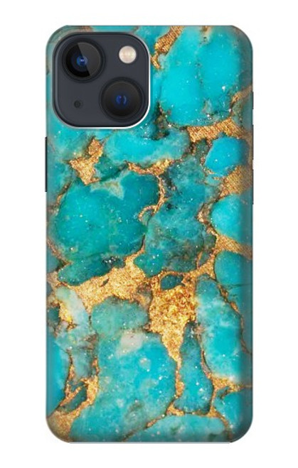 S2906 アクアターコイズ宝石グラフィックプリント Aqua Turquoise Stone iPhone 14 バックケース、フリップケース・カバー