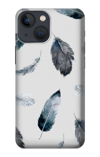 S3085 羽 Feather Paint Pattern iPhone 14 バックケース、フリップケース・カバー