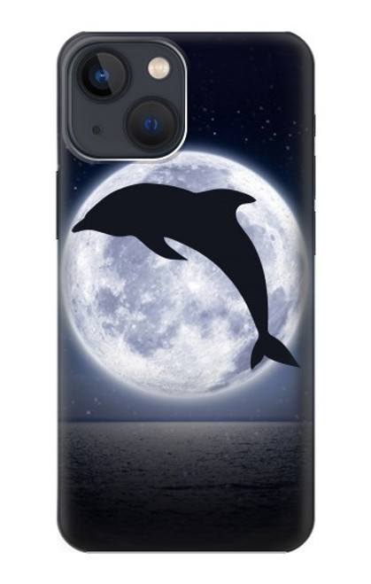 S3510 ドルフィン Dolphin Moon Night iPhone 14 バックケース、フリップケース・カバー