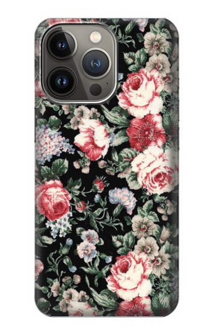 S2727 ヴィンテージローズ柄 Vintage Rose Pattern iPhone 14 Pro バックケース、フリップケース・カバー