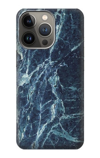 S2799 ライトブルーマーブルストーン グラフィックプリント Light Blue Marble Stone Texture Printed iPhone 14 Pro バックケース、フリップケース・カバー