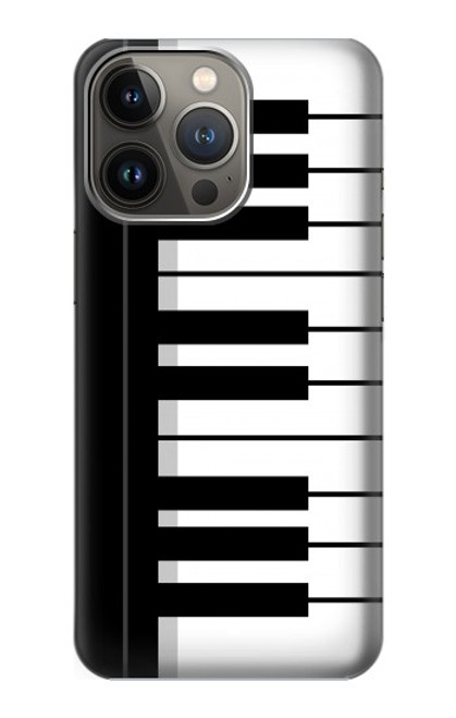 S3078 黒と白のピアノキーボード Black and White Piano Keyboard iPhone 14 Pro バックケース、フリップケース・カバー