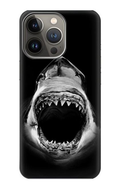S3100 白のサメ Great White Shark iPhone 14 Pro バックケース、フリップケース・カバー