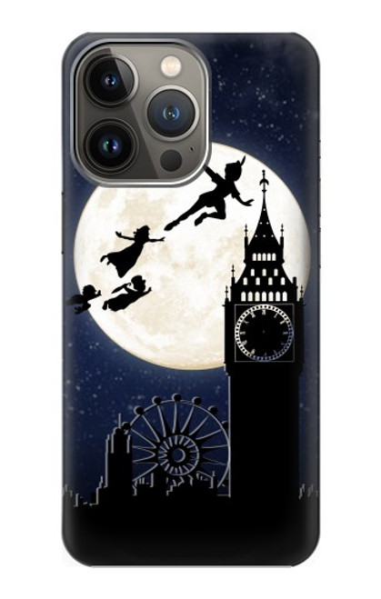 S3249 ピーター・パン Peter Pan Fly Full Moon Night iPhone 14 Pro バックケース、フリップケース・カバー