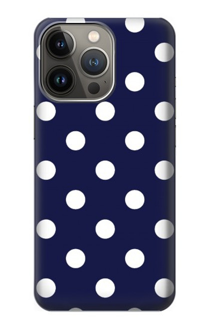 S3533 ブルーの水玉 Blue Polka Dot iPhone 14 Pro バックケース、フリップケース・カバー