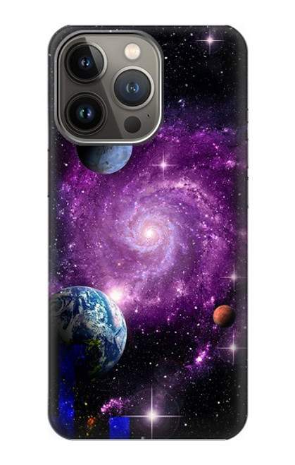 S3689 銀河宇宙惑星 Galaxy Outer Space Planet iPhone 14 Pro バックケース、フリップケース・カバー