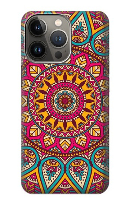 S3694 ヒッピーアートパターン Hippie Art Pattern iPhone 14 Pro バックケース、フリップケース・カバー