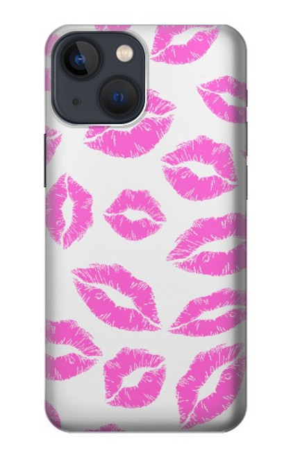 S2214 ピンクの唇のキス Pink Lips Kisses iPhone 14 Plus バックケース、フリップケース・カバー