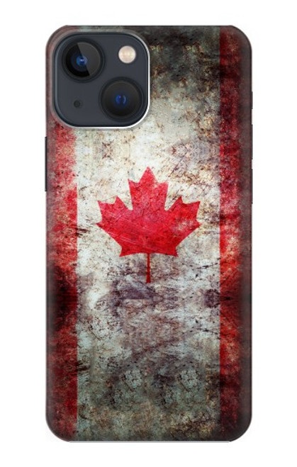 S2490 カナダメープルリーフ旗 Canada Maple Leaf Flag Texture iPhone 14 Plus バックケース、フリップケース・カバー