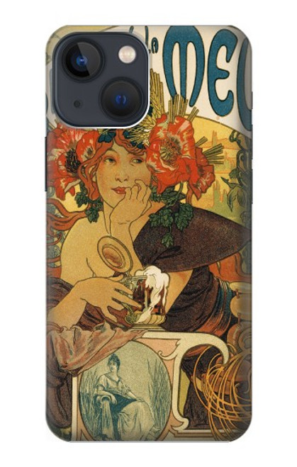 S2740 アルフォンス・ミュシャ Alphonse Mucha Bieres De La Muse iPhone 14 Plus バックケース、フリップケース・カバー