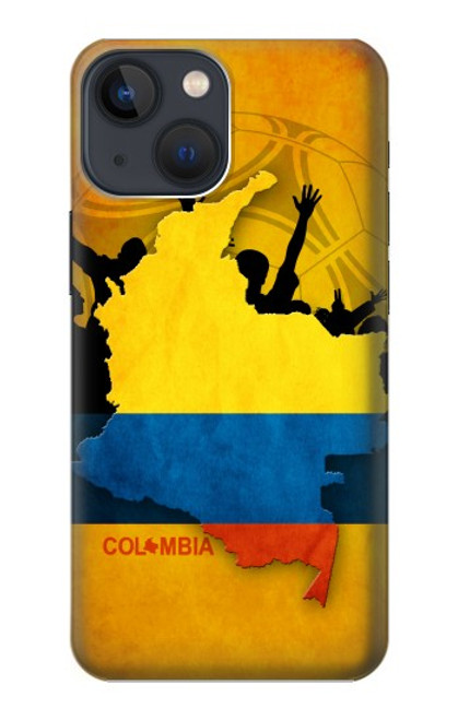 S2996 コロンビアサッカー Colombia Football Soccer Map Flag iPhone 14 Plus バックケース、フリップケース・カバー