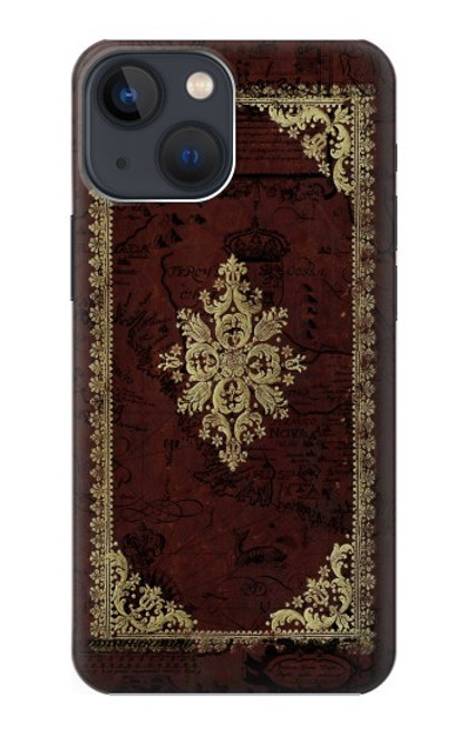 S3014 ヴィンテージマップブックカバー Vintage Map Book Cover iPhone 14 Plus バックケース、フリップケース・カバー