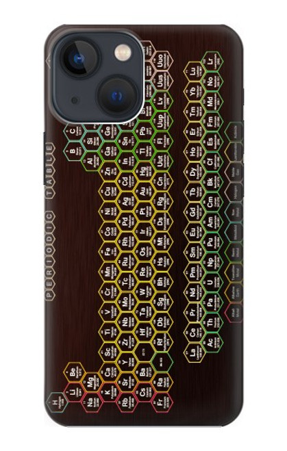 S3544 ネオンハニカム周期表 Neon Honeycomb Periodic Table iPhone 14 Plus バックケース、フリップケース・カバー