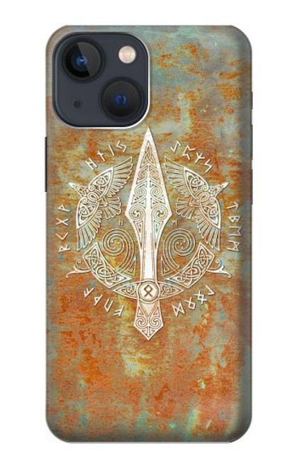 S3827 オーディン北欧バイキングシンボルのグングニル槍 Gungnir Spear of Odin Norse Viking Symbol iPhone 14 Plus バックケース、フリップケース・カバー