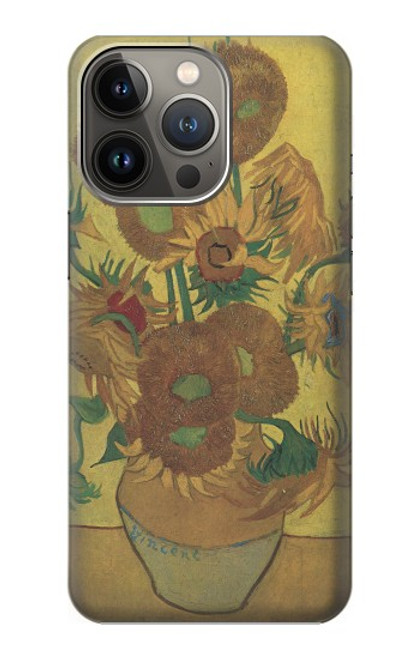 S0214 フィンセント・ファン・ゴッホ 15本のひまわり Van Gogh Vase Fifteen Sunflowers iPhone 14 Pro Max バックケース、フリップケース・カバー