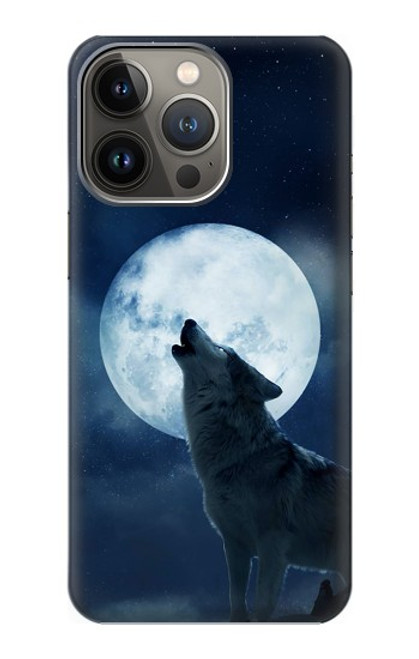 S3693 グリムホワイトウルフ満月 Grim White Wolf Full Moon iPhone 14 Pro Max バックケース、フリップケース・カバー