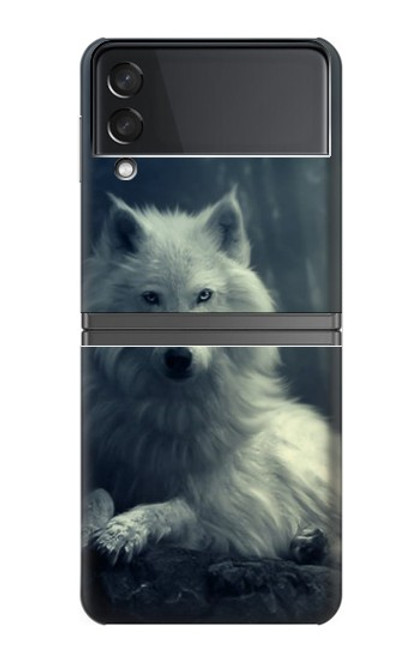 S1516 ホワイトウルフ White Wolf Samsung Galaxy Z Flip 4 バックケース、フリップケース・カバー