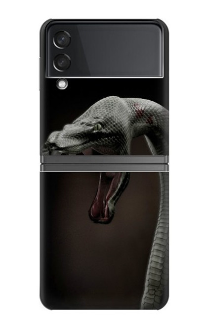 S1597 ブラックマンバ 毒蛇 Black Mamba Snake Samsung Galaxy Z Flip 4 バックケース、フリップケース・カバー
