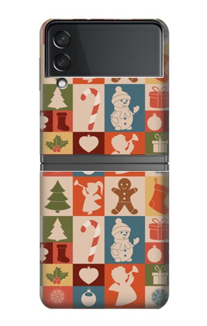S2854 かわいいクリスマスのパターン Cute Xmas Pattern Samsung Galaxy Z Flip 4 バックケース、フリップケース・カバー