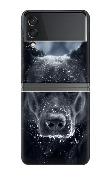 S3168 ドイツのシェパード・ブラック・ドッグ German Shepherd Black Dog Samsung Galaxy Z Flip 4 バックケース、フリップケース・カバー