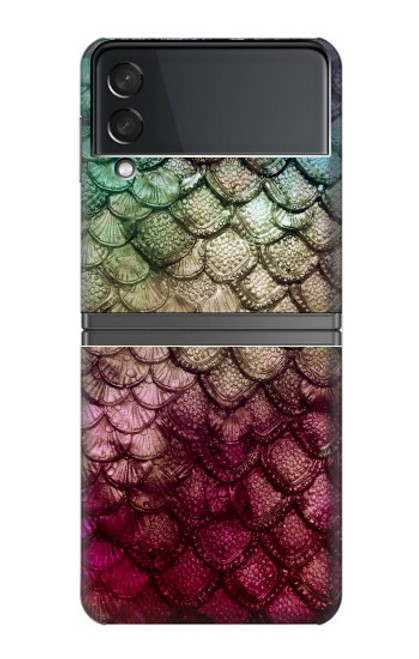 S3539 人魚の鱗 Mermaid Fish Scale Samsung Galaxy Z Flip 4 バックケース、フリップケース・カバー