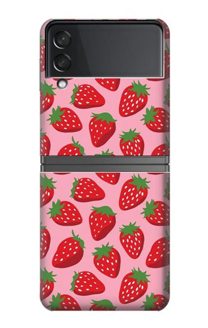 S3719 いちご柄 Strawberry Pattern Samsung Galaxy Z Flip 4 バックケース、フリップケース・カバー